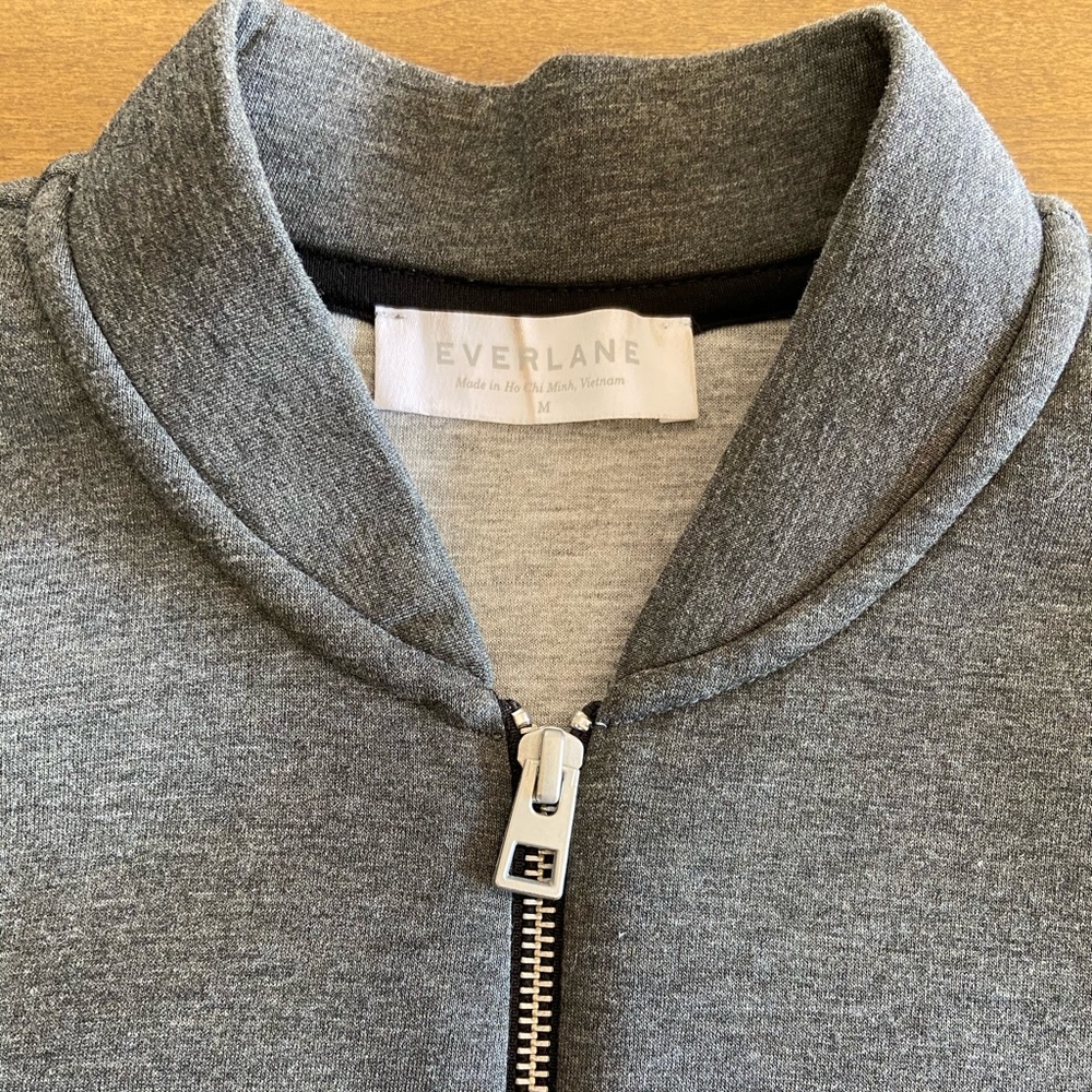 Everlane Cropped Gray Bomber Jacket
